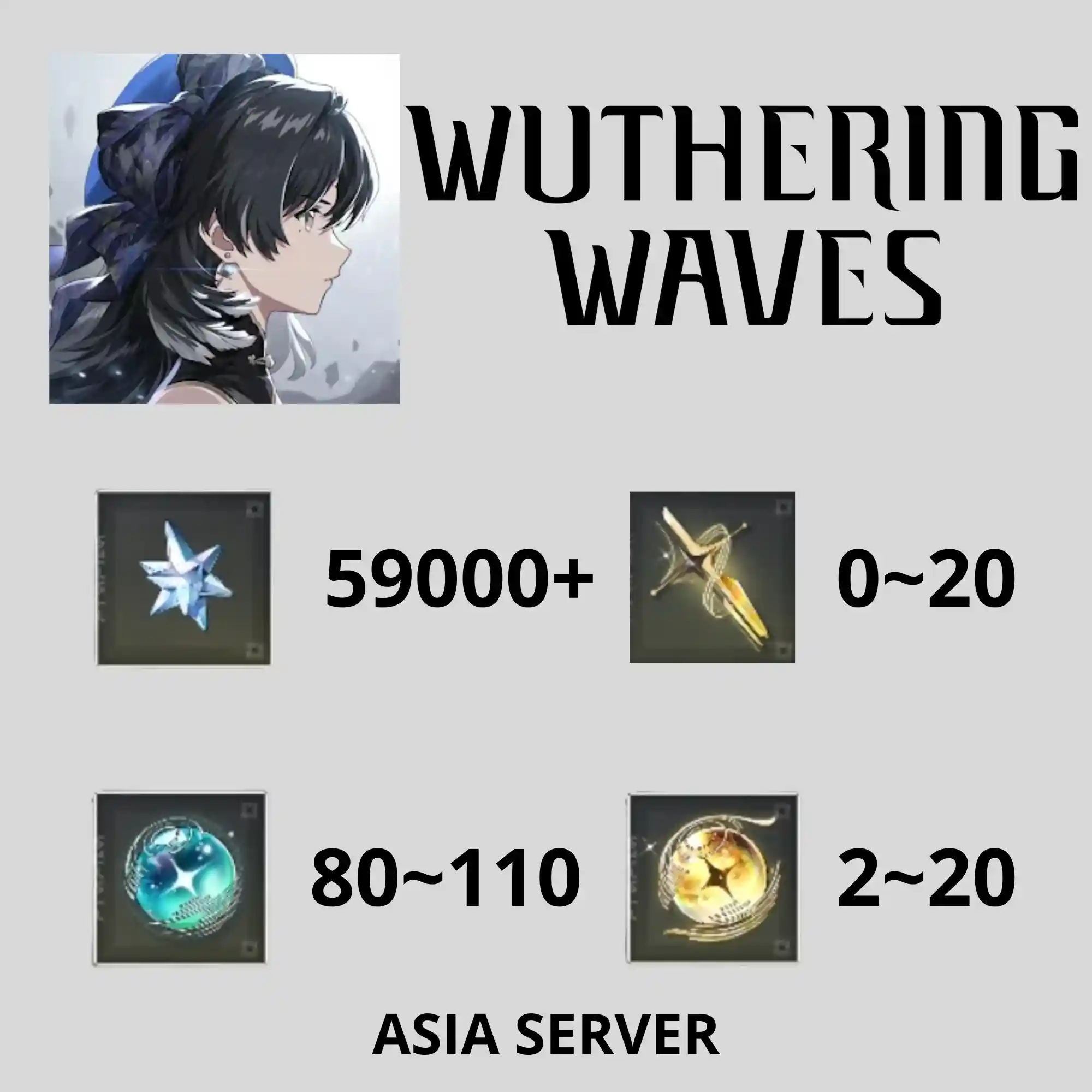Wuthering Waves Asia Server | 59K+ Astrite