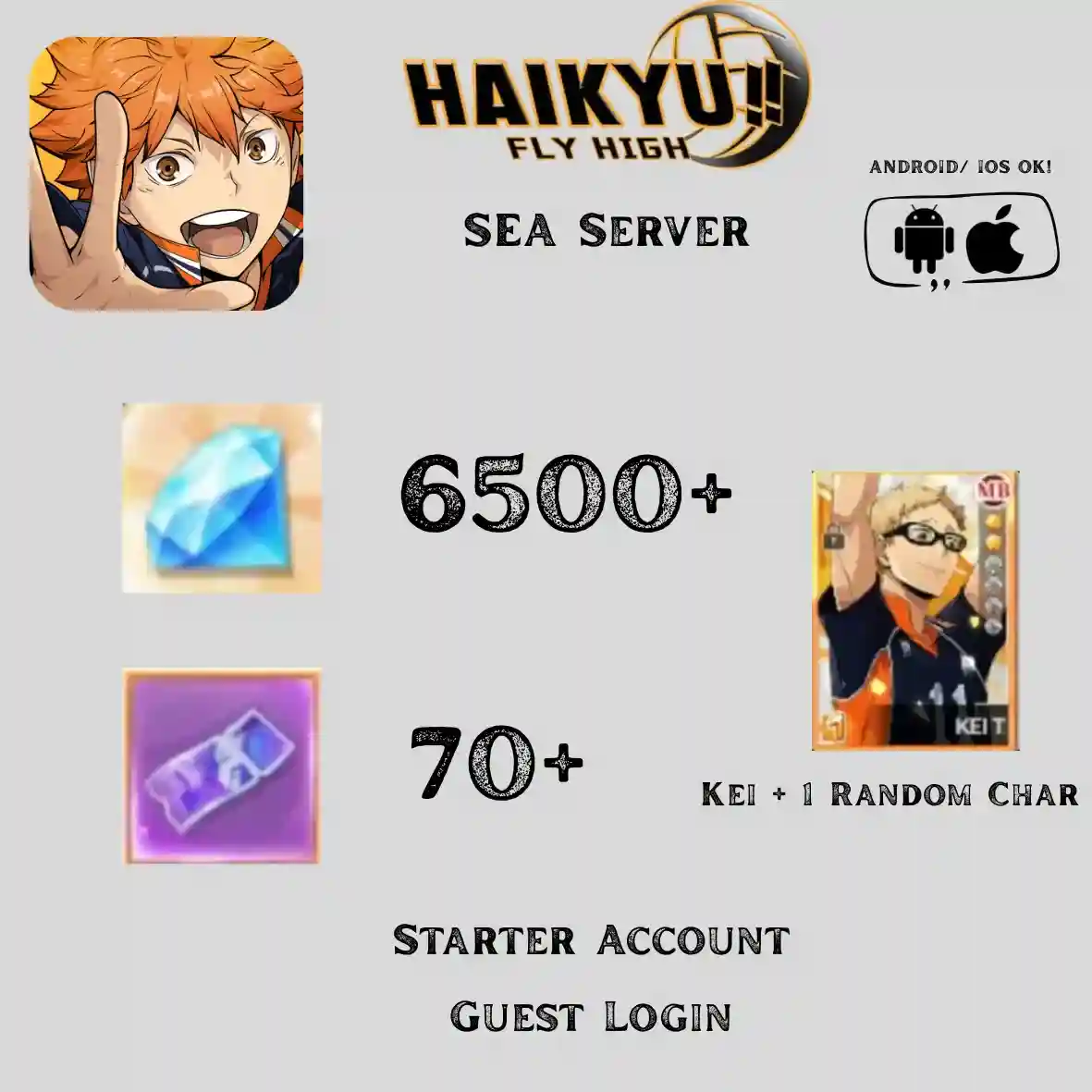 Haikyu Fly High Guest Account | SEA No 1