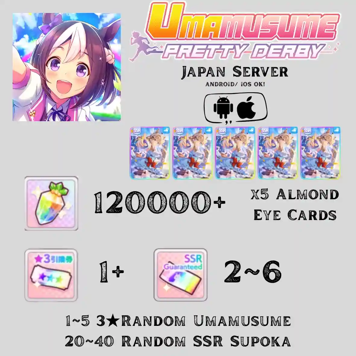 Japan Server | 120K+ Carats, 5x Almond Eye Cards