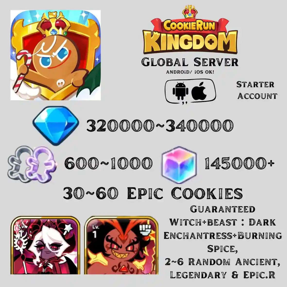 Dark Cacao Server | 320~340K DM, Witch + Beast : Dark Enchantress + Burning Spice