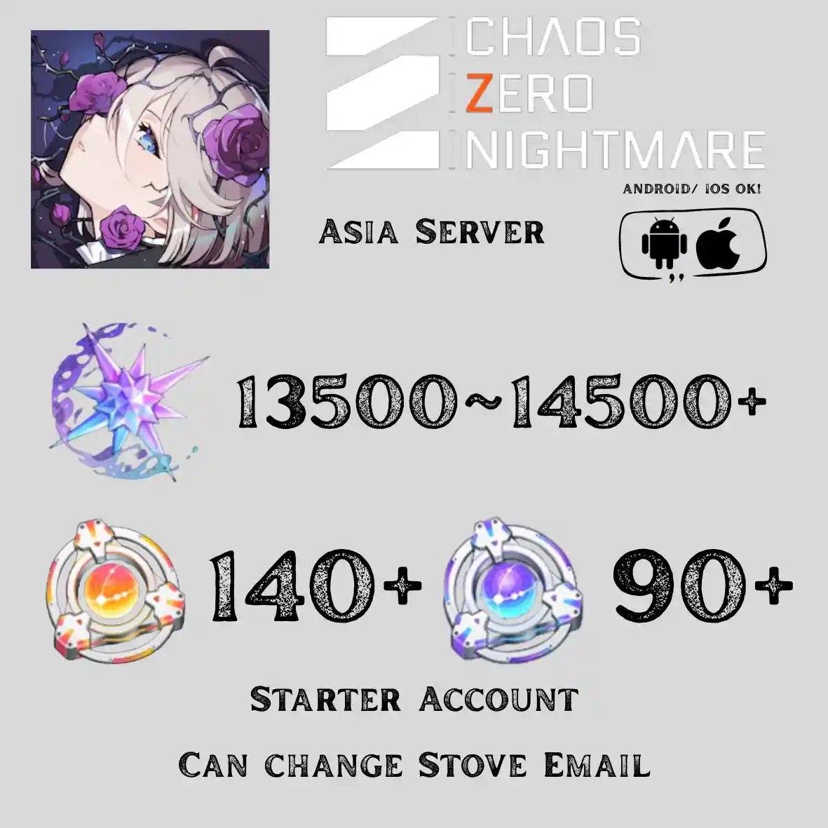 CZN Asia Server | 13500~14500 Crystal