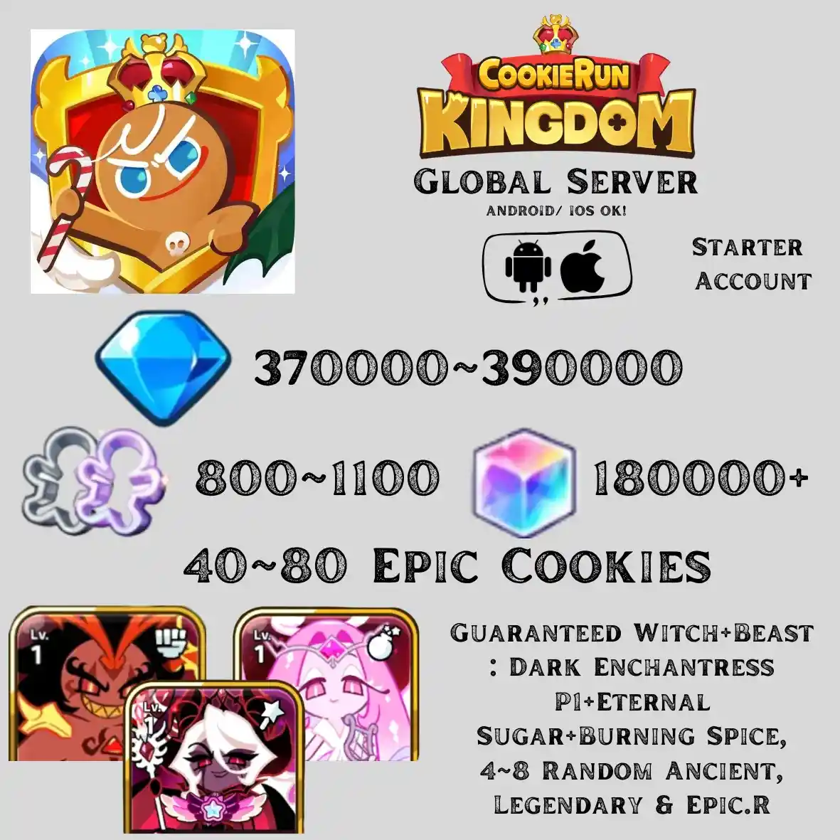 Dark Cacao Server | 370~390K DM, Witch : Dark Enchantress P1 + Eternal Sugar + Burning Spice