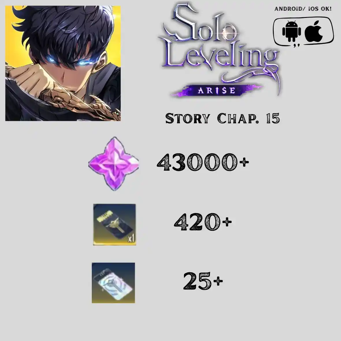 Solo Leveling Arise Global Server Farmed Acc | 43000~50000 Essence